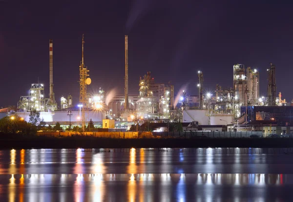 Petrochemical plant in night