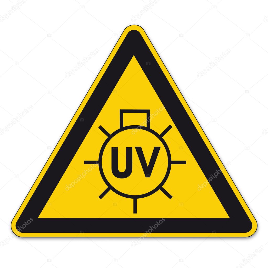 Safety Signs Warning Triangle Sign Bgv Vector Pictogram Icon Uv Sun