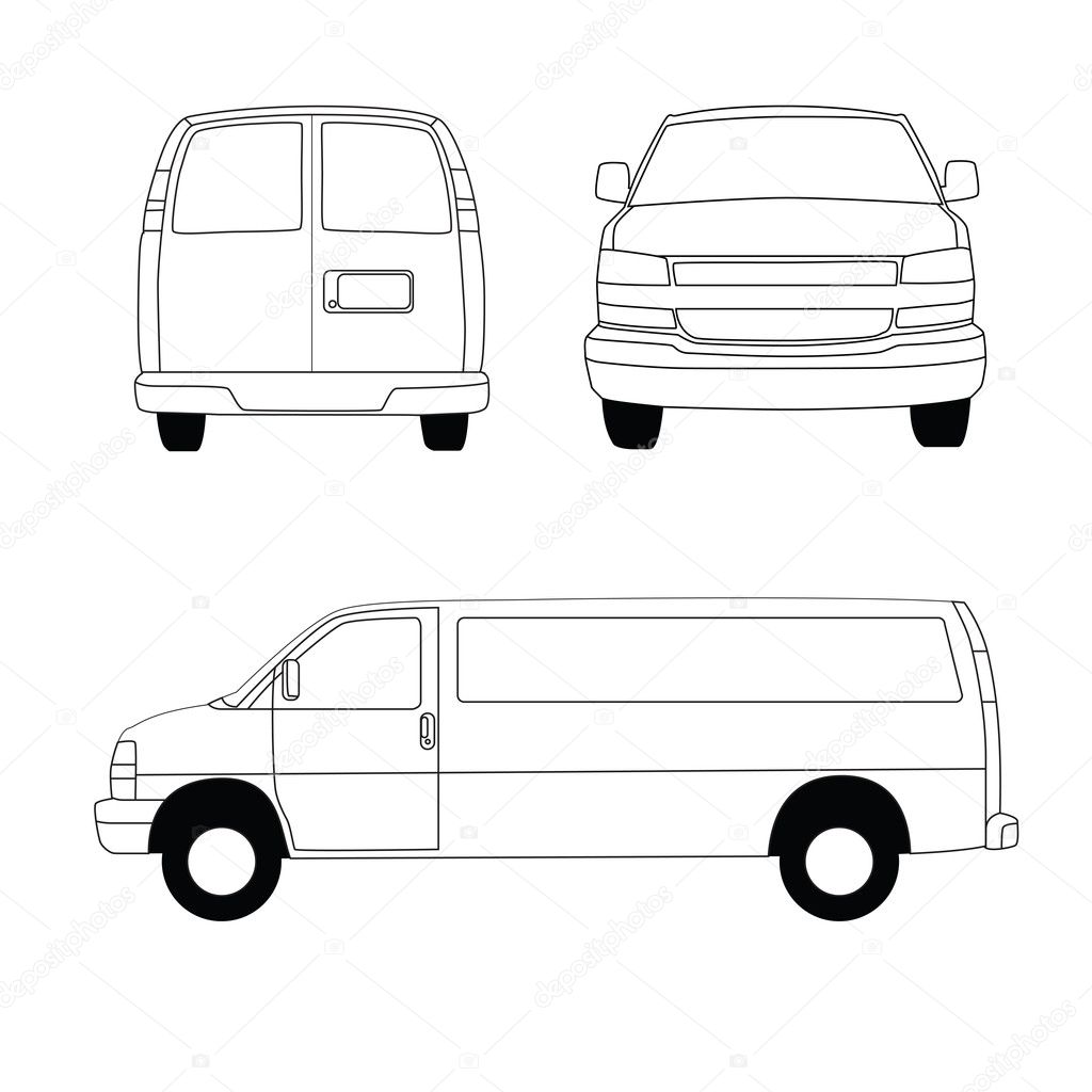 Line Drawing Van : Van vector drawing