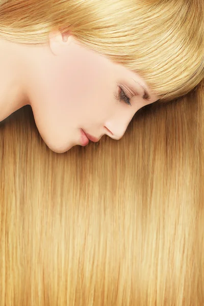 Blonde woman - beautiful long hair