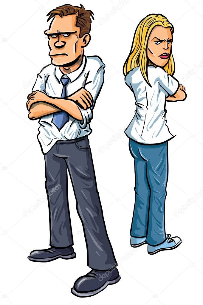 Cartoon Couple angry at each other — Stock Vector © antonbrand #11511112