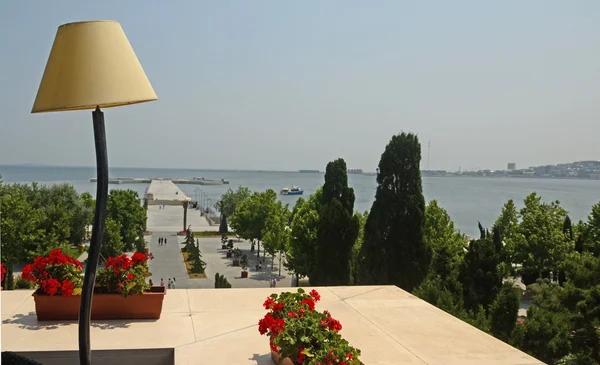 Sea view from the balcony of the hotel. Baku. Azerbaijan.