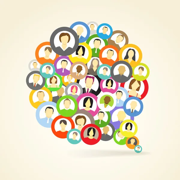 Abstract speech cloud of network avatars by tovovan_ - Stock Vector