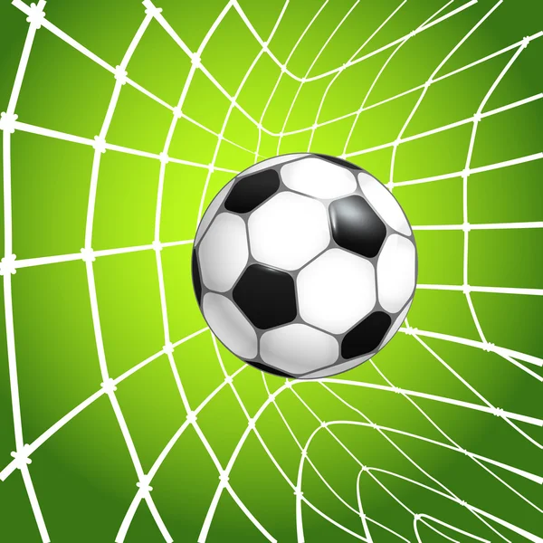 Football (soccer) ball in a net. Goal — Stock Vector #11154365