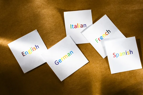 Cards with different languages
