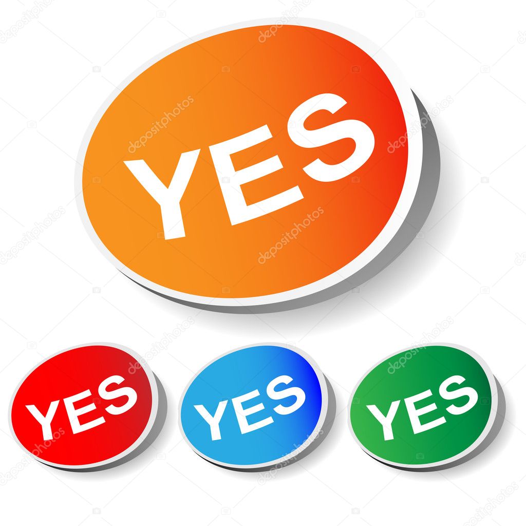 Label Yes Stock Vector By Nikitinaolga