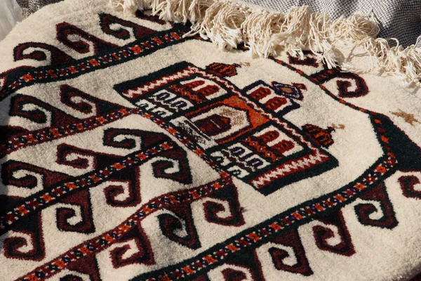 Handmade carpets for muslim prayer.