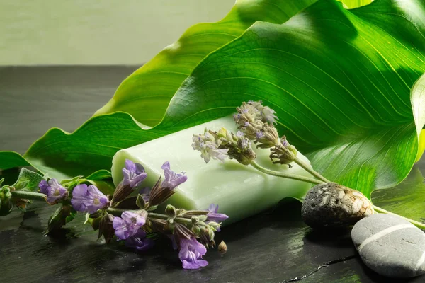 Soap with flowers and calla leaf