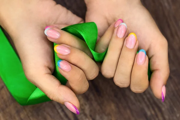 Manicures and ribbon