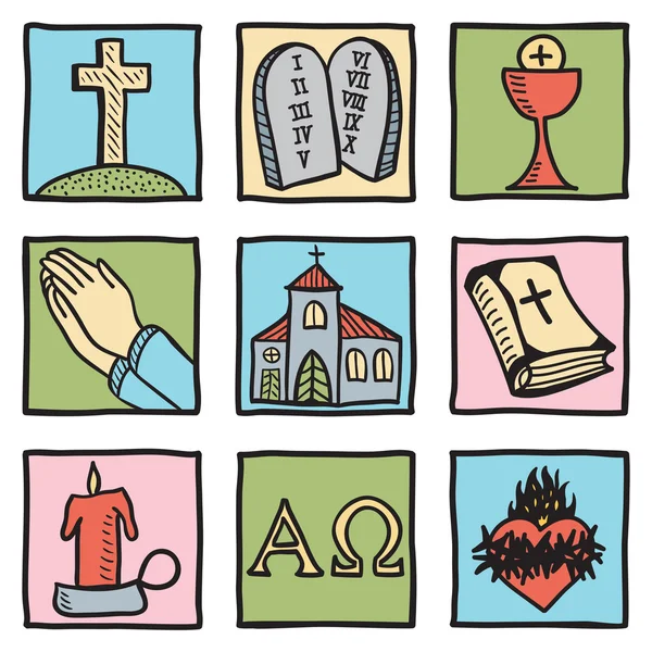 Set of christianity symbols