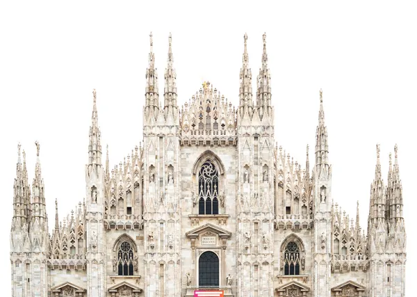 Milan Cathedral Dome upper front isolated on white. Italy, Europ