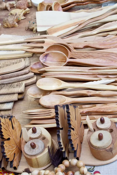 Souvenir spoons made ​​of wood