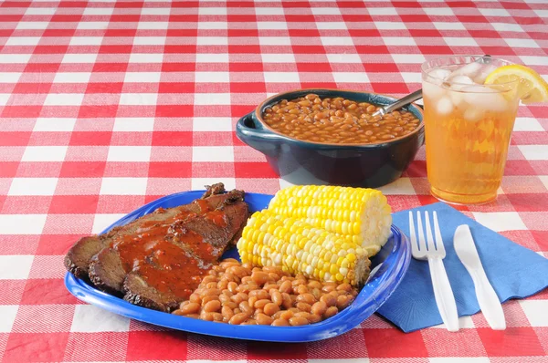 Beef brisket and boston baked beans