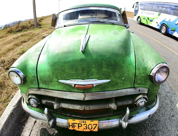 Classic old car green color
