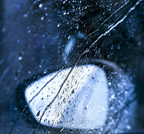 Drops on the window in rain