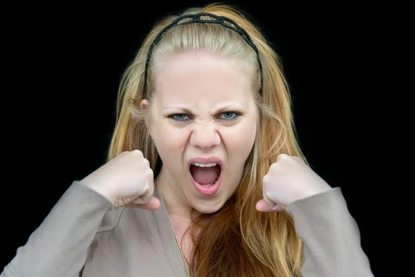 Angry Blonde Woman Screaming Stock Photo Wavebreakmedia