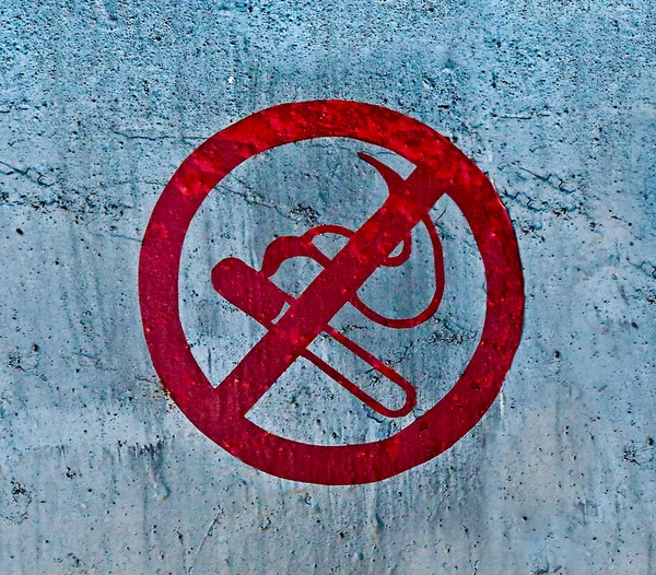 The Logo no smoking on steel sheet background