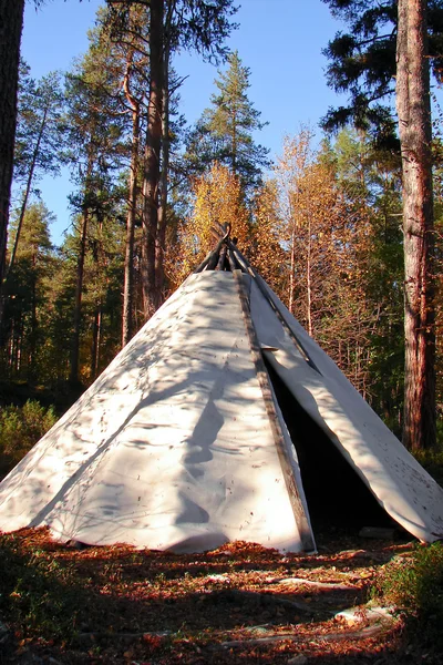 Classic native Indian tee-pee in forest