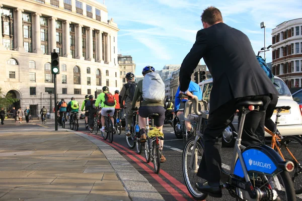 Bicycle commuters in London