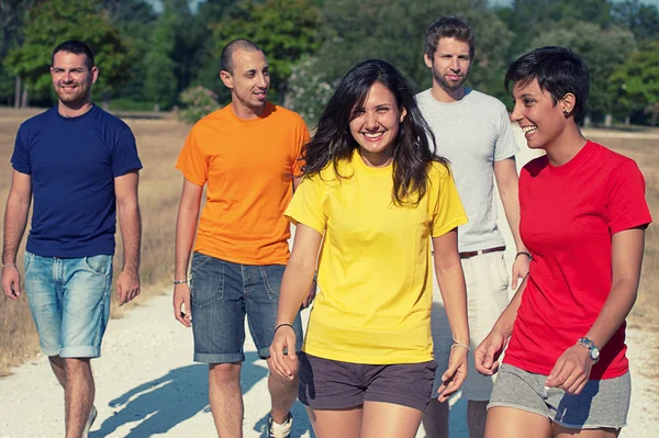 Group of Walking Together outdoor — Stock Photo #11892684