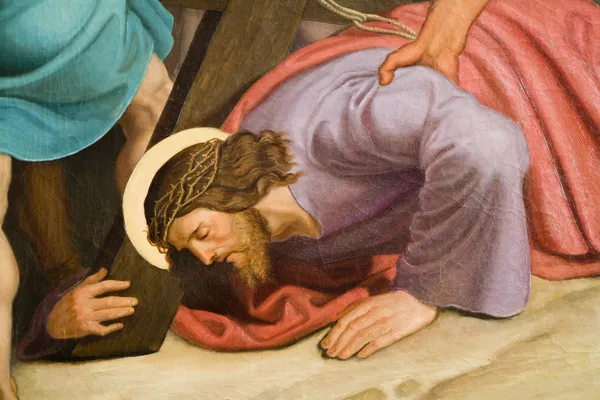 Jesus under cross - paint from Vienna st. Elizabeth church