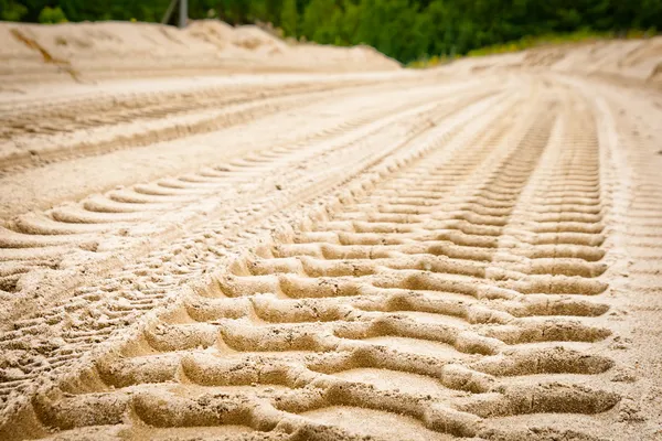 Tire tracks on dirt