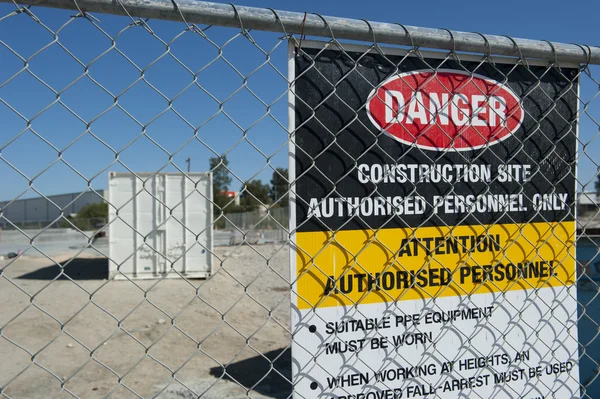 Construction site danger sign