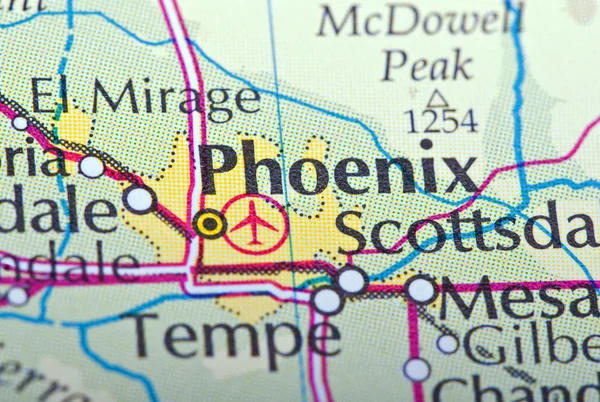 Phoenix map on World\'s atlas