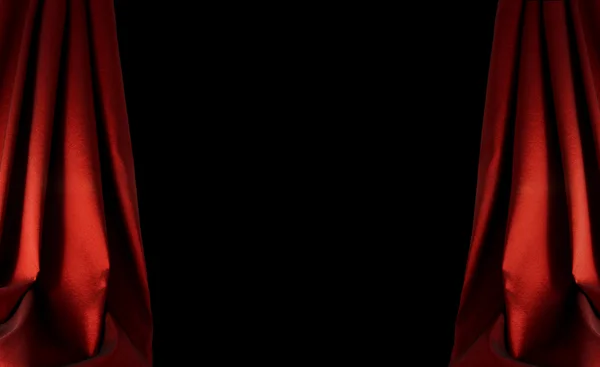 Red curtain background on dark