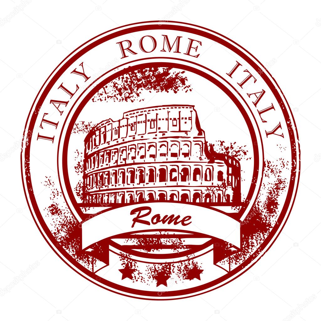 Stamp Rome, Italy — Stock Vector © _fla 11372528
