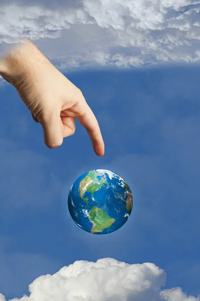 Earth in heaven touched by the hand of god