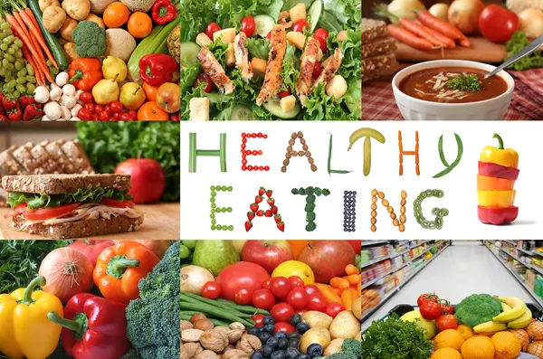 Healthy eating collage