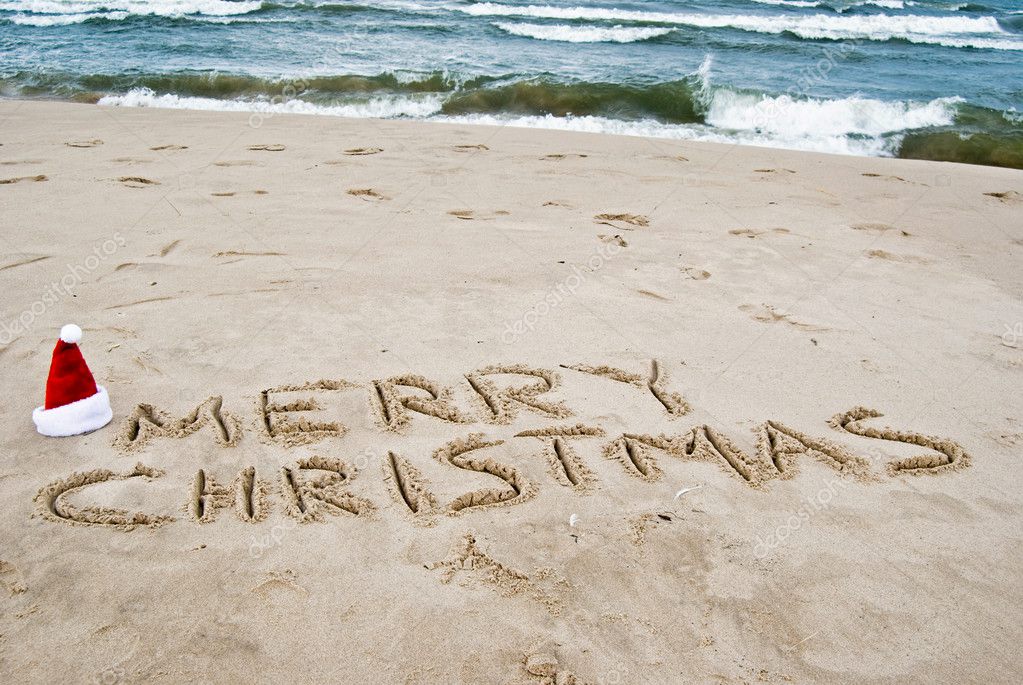 Merry Christmas Written On The Beach Stock Photo Jentara 11380760