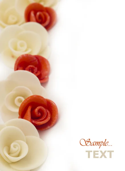 White and orange roses background