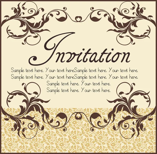 Vector ornate narrow frame with sample text and borders.