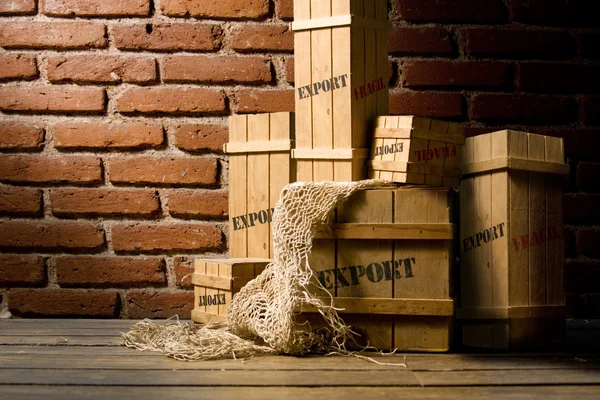 Wooden crates packed for export