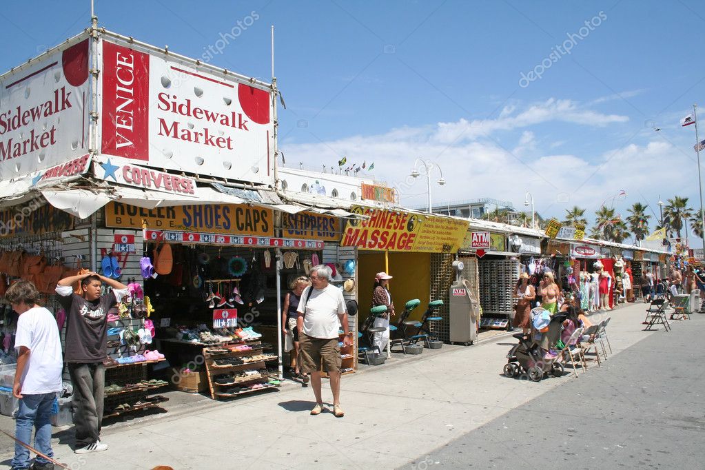 Venice Beach Boardwalk Shops, Los Angeles, CA Stock Editorial Photo
