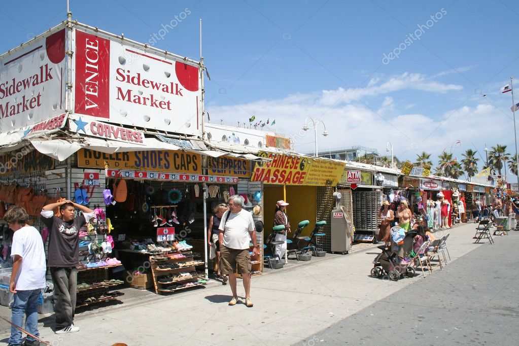 Venice Beach Boardwalk Shops, Los Angeles, CA – Stock Editorial Photo