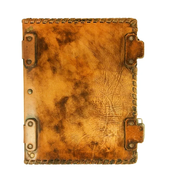 The ancient book in leather cover, a skin structure