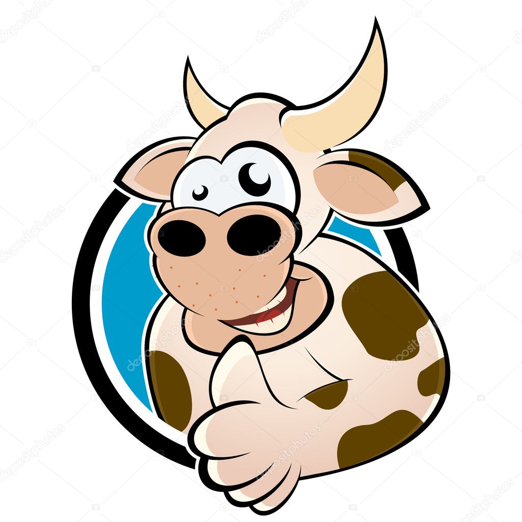 Funny Cow Face Cartoon