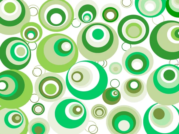 Crazy Green Circles in Circles Abstract