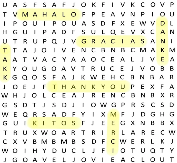 Thank You Terms Word Search