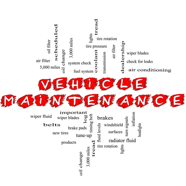 Vehicle Maintenance Word Cloud Concept Scribbled
