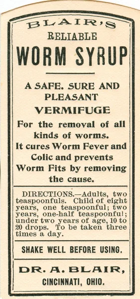 Vintage medicine label