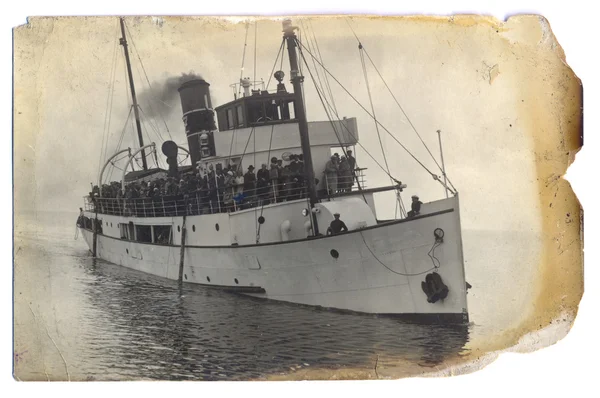 Old postcard wth sailboat