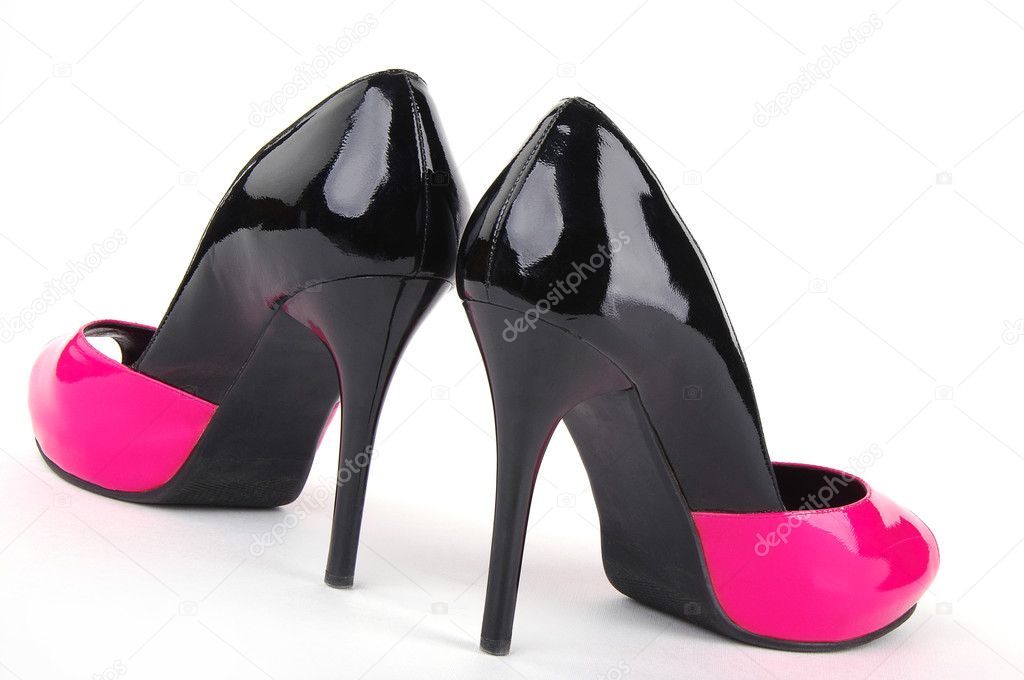 Pink And Black High Heels