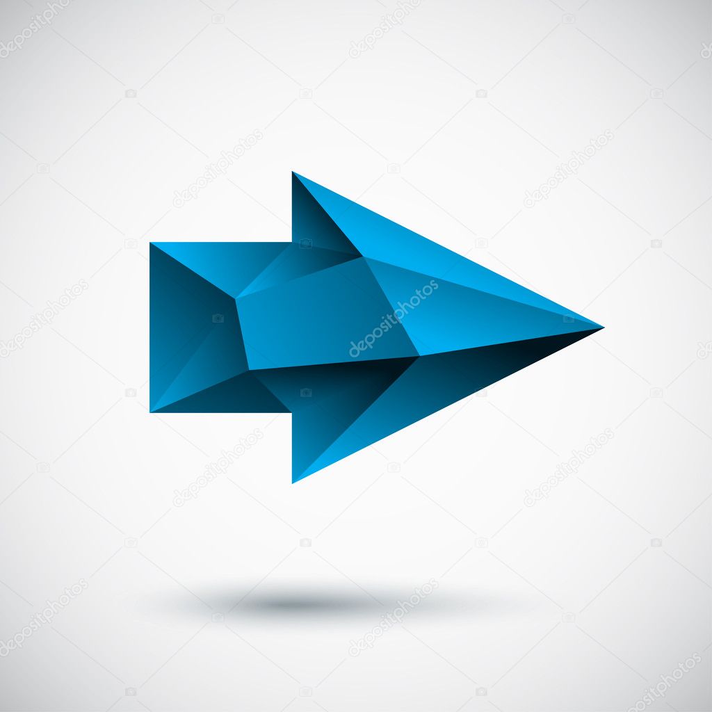 3d Cyan Blue Right Arrow With Shadow And Light Background — Stock