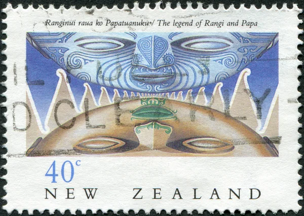 NEW ZEALAND - CIRCA 1990: Postage stamps printed in New Zealand, shows Legend of Rangi and Papa, circa 1990