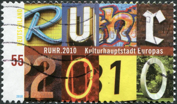 GERMANY - CIRCA 2010: A stamp printed in Germany, is dedicated to Ruhr-Cultural Capital of Europe 2010, circa 2010
