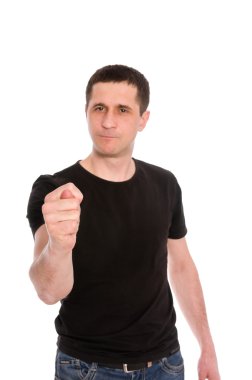 Adam bir incir (odak yer el gösterir)